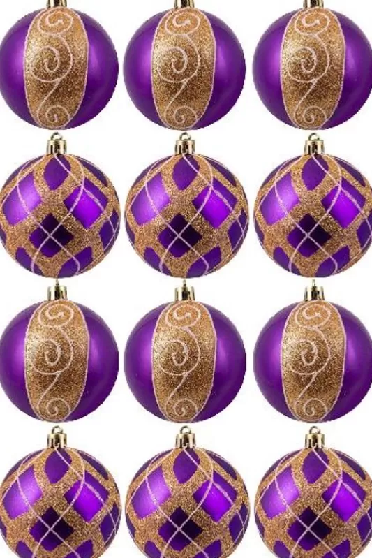 Hand Painted Baubles<Christmas Tree World Hand Painted Shatterproof Bauble Design 10 (9-12 Pack)