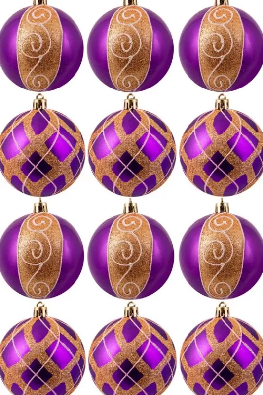 Hand Painted Baubles<Christmas Tree World Hand Painted Shatterproof Bauble Design 10 (9-12 Pack)