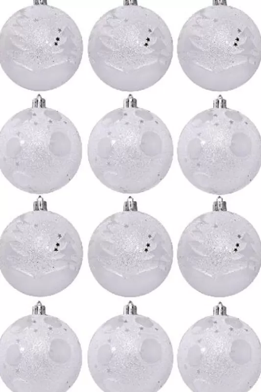 Hand Painted Baubles<Christmas Tree World Hand Painted Shatterproof Bauble Design 14 (12 Pack)