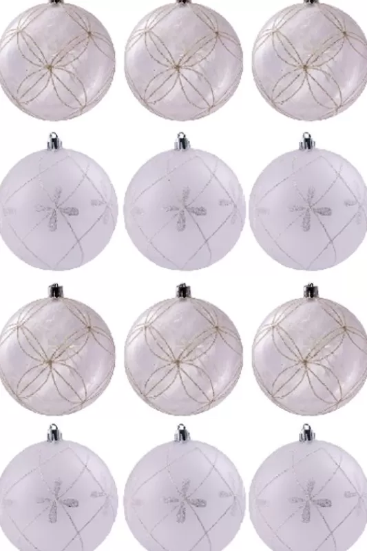 Hand Painted Baubles<Christmas Tree World Hand Painted Shatterproof Bauble Design 16 (9-12 Pack)