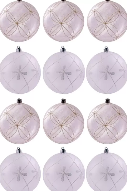 Hand Painted Baubles<Christmas Tree World Hand Painted Shatterproof Bauble Design 16 (9-12 Pack)