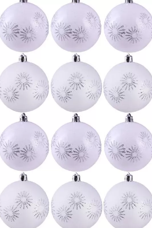 Hand Painted Baubles<Christmas Tree World Hand Painted Shatterproof Bauble Design 18 (12 Pack)