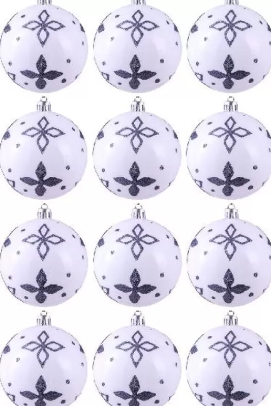 Hand Painted Baubles<Christmas Tree World Hand Painted Shatterproof Bauble Design 19 (9-12 Pack)