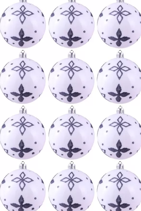 Hand Painted Baubles<Christmas Tree World Hand Painted Shatterproof Bauble Design 19 (9-12 Pack)