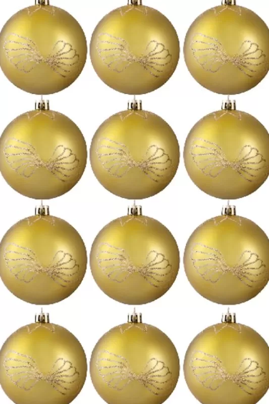 Hand Painted Baubles<Christmas Tree World Hand Painted Shatterproof Bauble Design 21 (12 Pack)