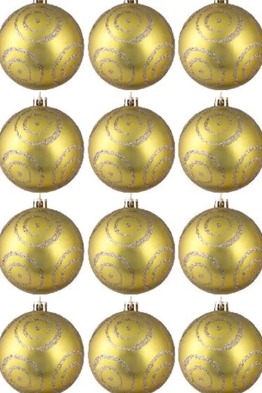 Hand Painted Baubles<Christmas Tree World Hand Painted Shatterproof Bauble Design 22 (12 Pack)