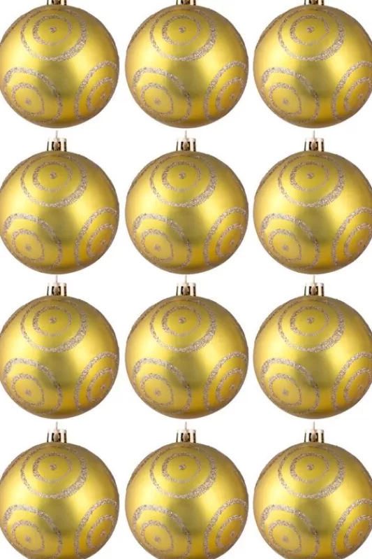 Hand Painted Baubles<Christmas Tree World Hand Painted Shatterproof Bauble Design 22 (12 Pack)