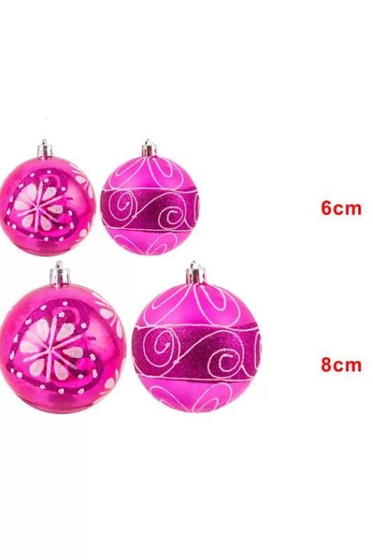 Hand Painted Baubles<Christmas Tree World Hand Painted Shatterproof Bauble Design 2 (12 Pack)