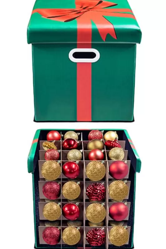 Storage Bags<Christmas Tree World Multi-Purpose Decorations Storage Ottoman Box - With Partitions