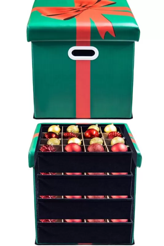 Storage Bags<Christmas Tree World Multi-Purpose Decorations Storage Ottoman Box - With Partitions & Trays