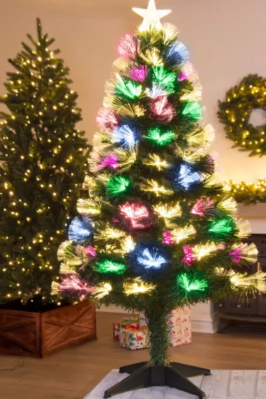 4 Foot Pre Lit Christmas Trees<Christmas Tree World The 4Ft Vesuvius Fir Fibre Optic Christmas Tree