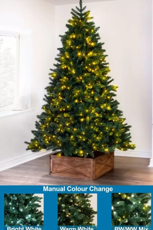 5 Foot Pre Lit Christmas Trees<Christmas Tree World The 5Ft Ultra Devonshire Fir Pre-Lit With Warm White/White Colour Change Leds