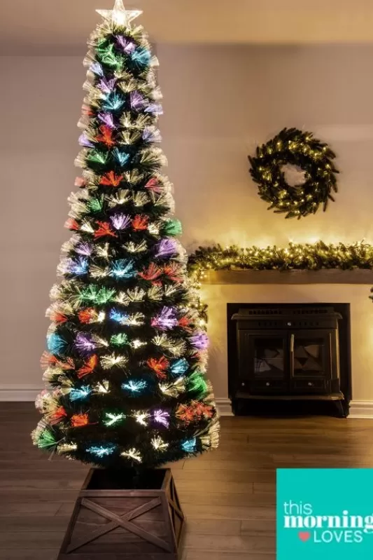 5 Foot Pre Lit Christmas Trees<Christmas Tree World The 5Ft Vesuvius Fir Fibre Optic Christmas Tree