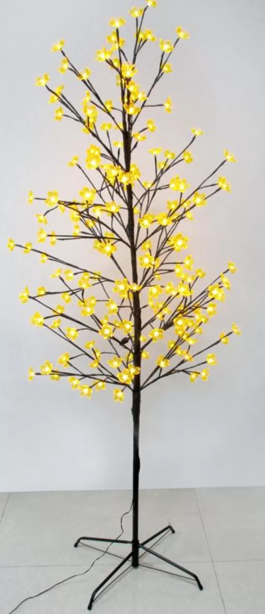 6 Foot Pre Lit Christmas Trees<Christmas Tree World The 6Ft/180Cm Yellow Flower Led Blossom Tree