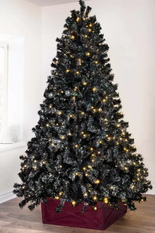 6 Foot Pre Lit Christmas Trees<Christmas Tree World The 6Ft Pre-Lit Black Iridescence Pine Tree With Warm White Lights