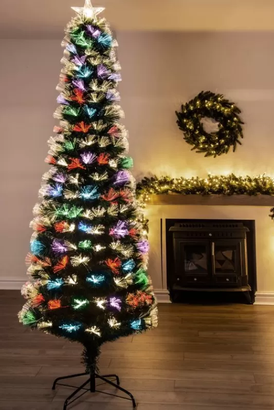 7 Foot Pre Lit Christmas Trees<Christmas Tree World The 7Ft Vesuvius Fir Fibre Optic Christmas Tree