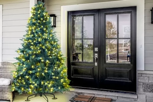 8 Foot Pre Lit Christmas Trees<Christmas Tree World The 8Ft Pre-Lit Outdoor Woodland Pine Tree