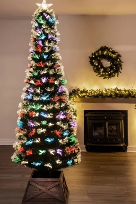 8 Foot Pre Lit Christmas Trees<Christmas Tree World The 8Ft Vesuvius Fir Fibre Optic Christmas Tree