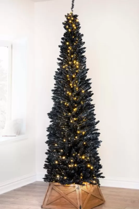 4 Foot Pre Lit Christmas Trees<Christmas Tree World The Pre-Lit 4Ft Black Italian Pencilimo Tree