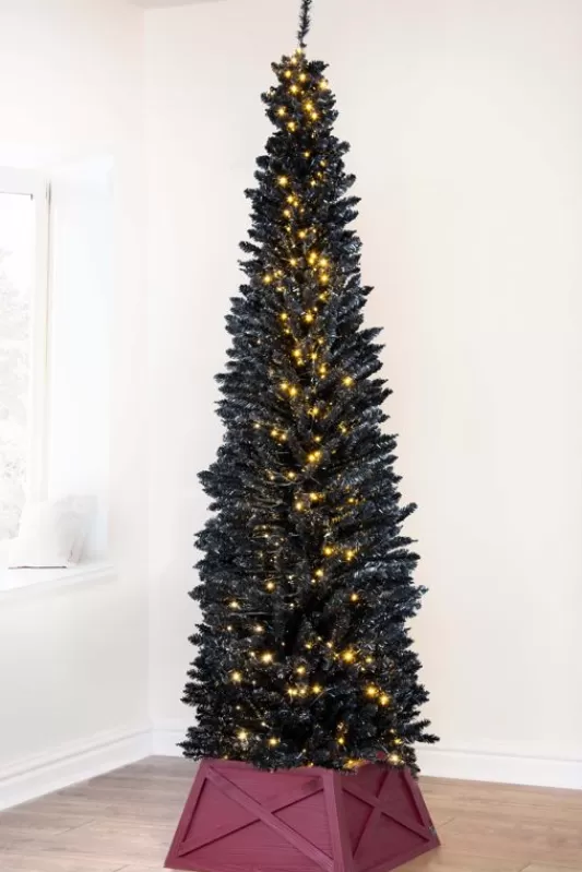 4 Foot Pre Lit Christmas Trees<Christmas Tree World The Pre-Lit 4Ft Black Italian Pencilimo Tree