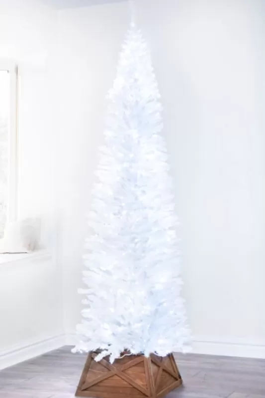 4 Foot Pre Lit Christmas Trees<Christmas Tree World The Pre-Lit 4Ft White Italian Pencilimo Tree