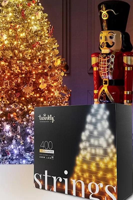 Twinkly Lights<Christmas Tree World Twinkly Strings 400 Aww Lights String, Black Wire, Plug Type G