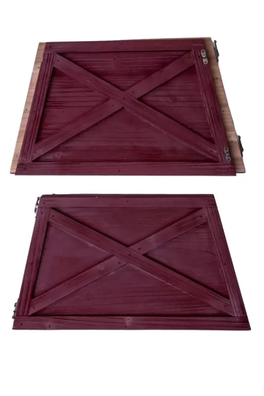 Ultra Realistic Christmas Trees<Christmas Tree World Wine Red Wooden Tree Skirt (For 4Ft-6Ft Trees - Tight Fit)