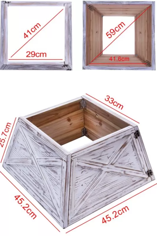 Ultra Realistic Christmas Trees<Christmas Tree World Wooden Christmas Tree Skirt In 3 Colours (For 4Ft-6Ft Trees - Tight Fit)